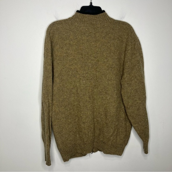 Pendleton washable wool full zip sweater 100% Shetland wool size large brown - Picture 5 of 5